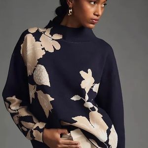 Anthropologie Maeve Carys Jo Faulkner Mock Neck Sweater